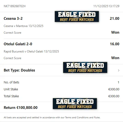 Correct Fixed Matches Archive