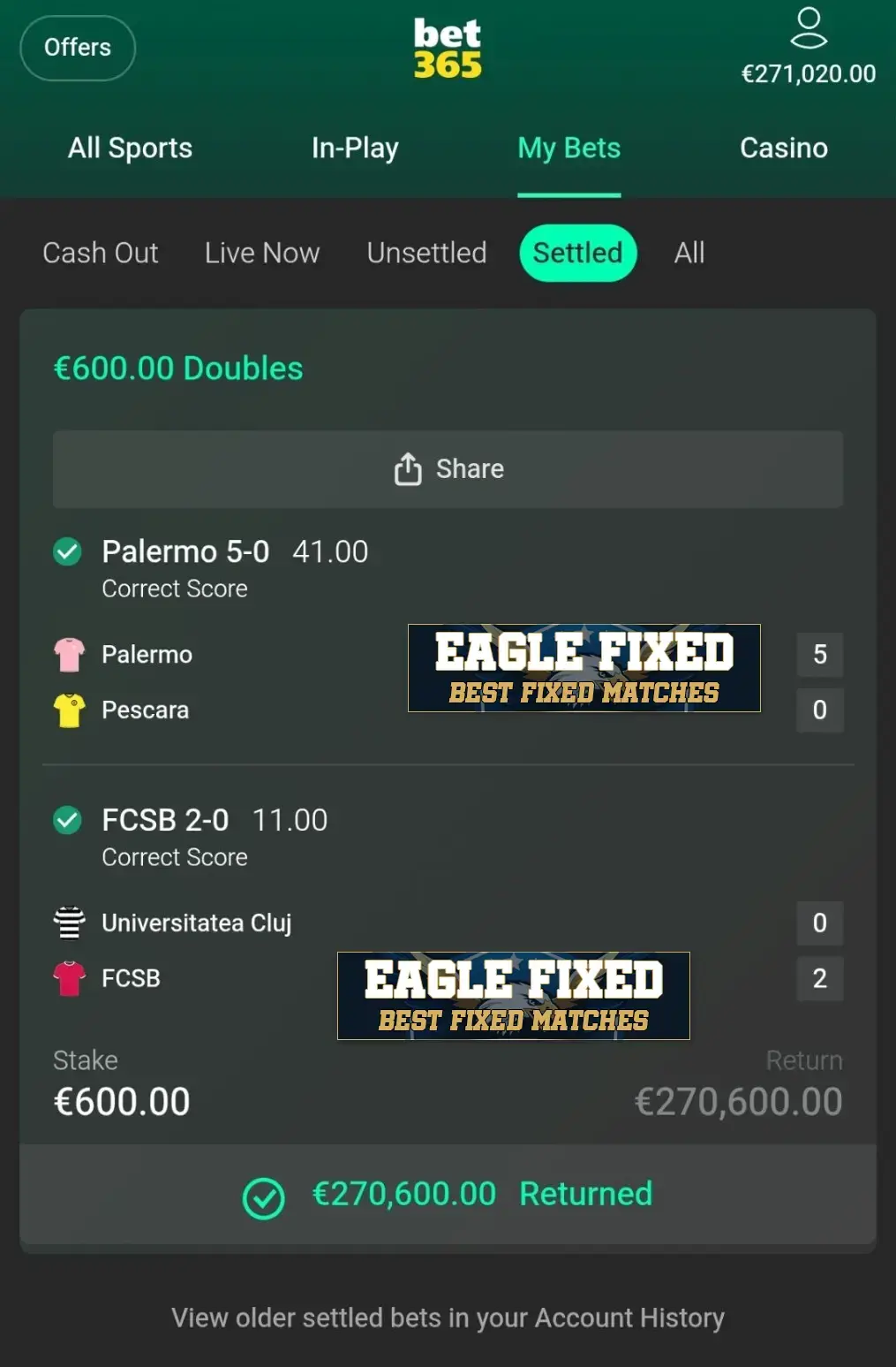 Correct Fixed Matches