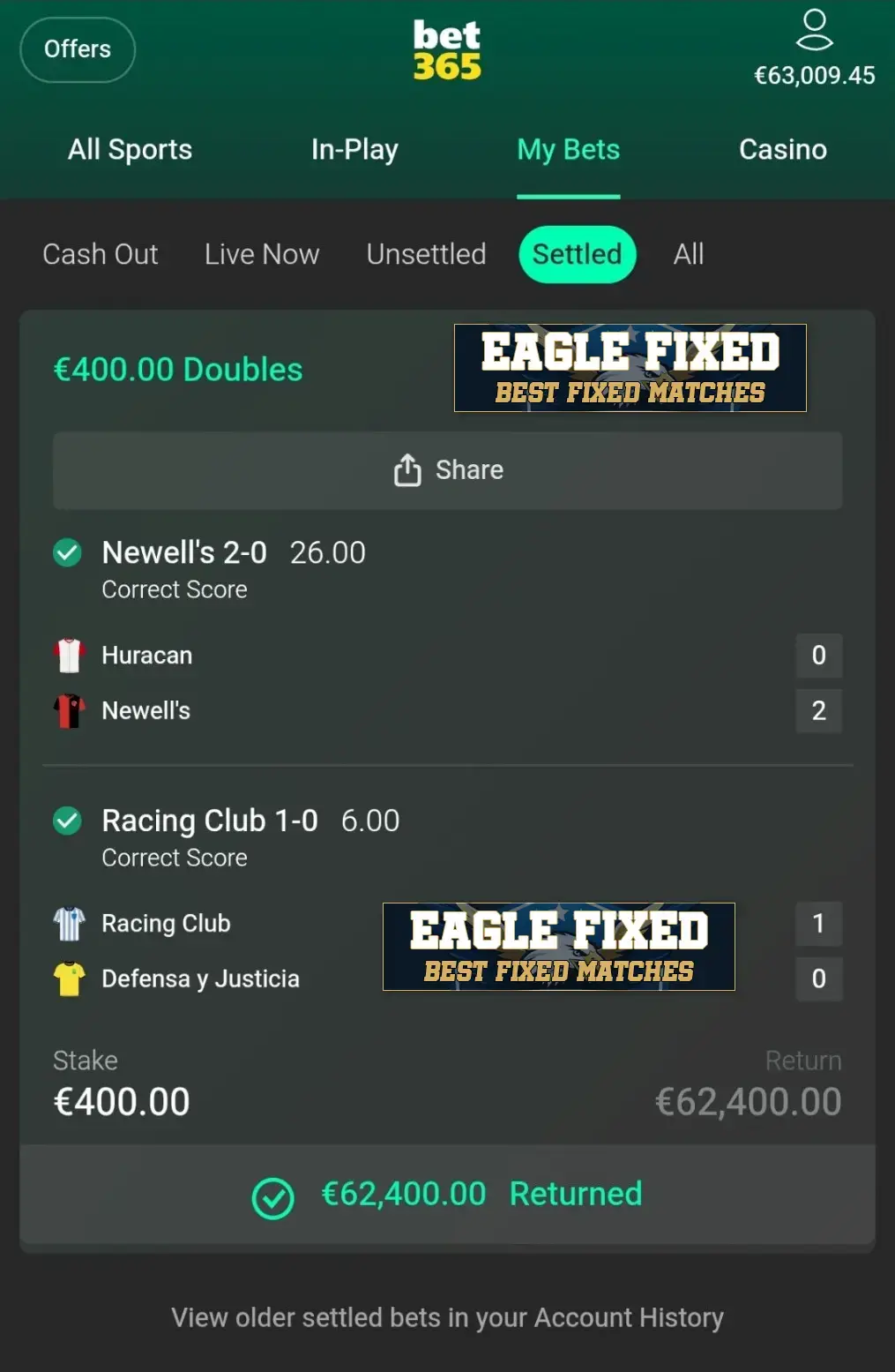 Correct Fixed Matches