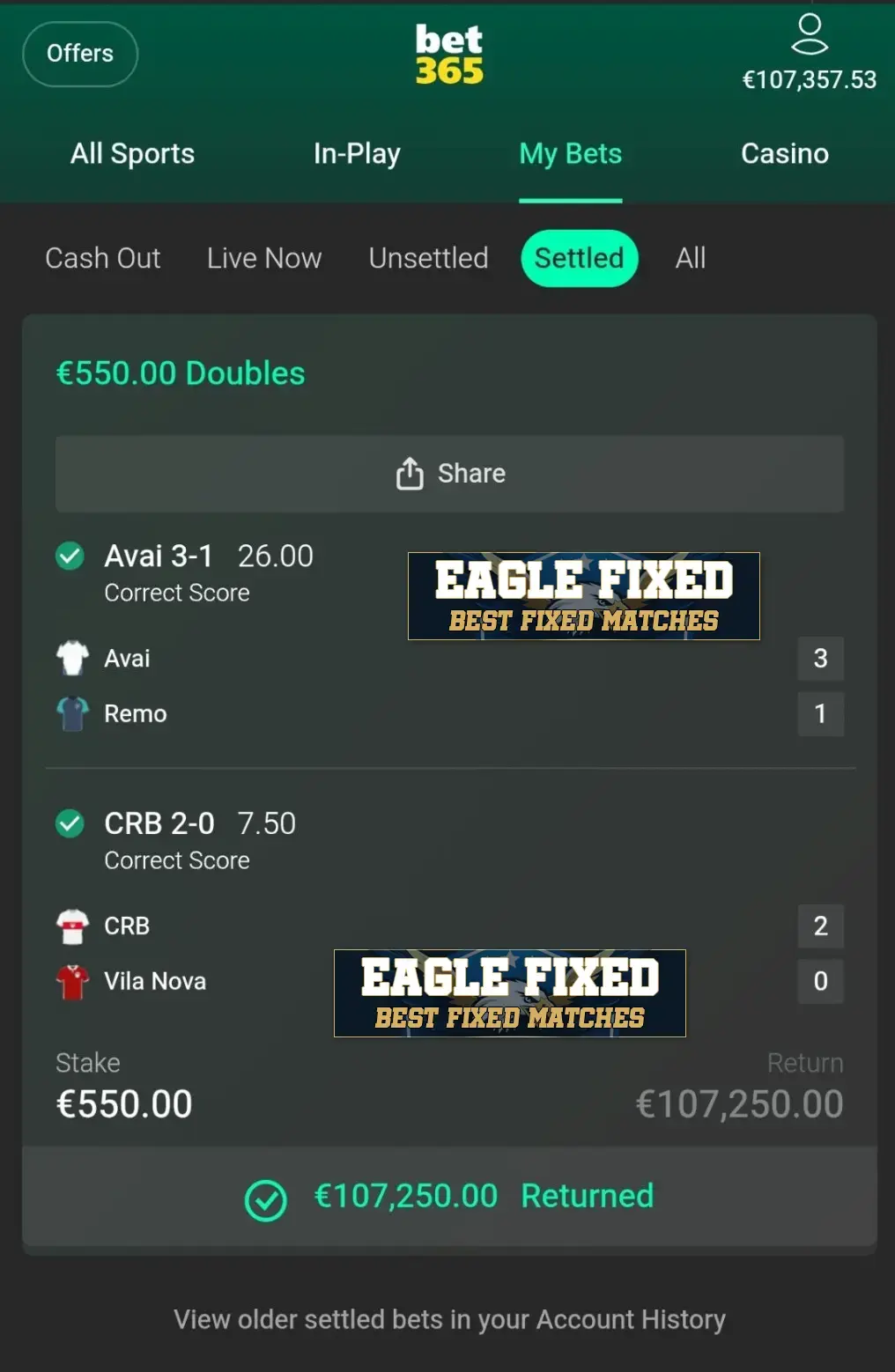 Correct Fixed Matches