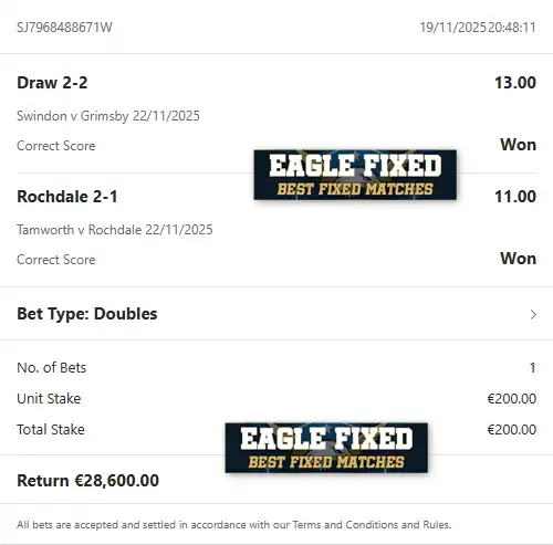 Correct Fixed Matches